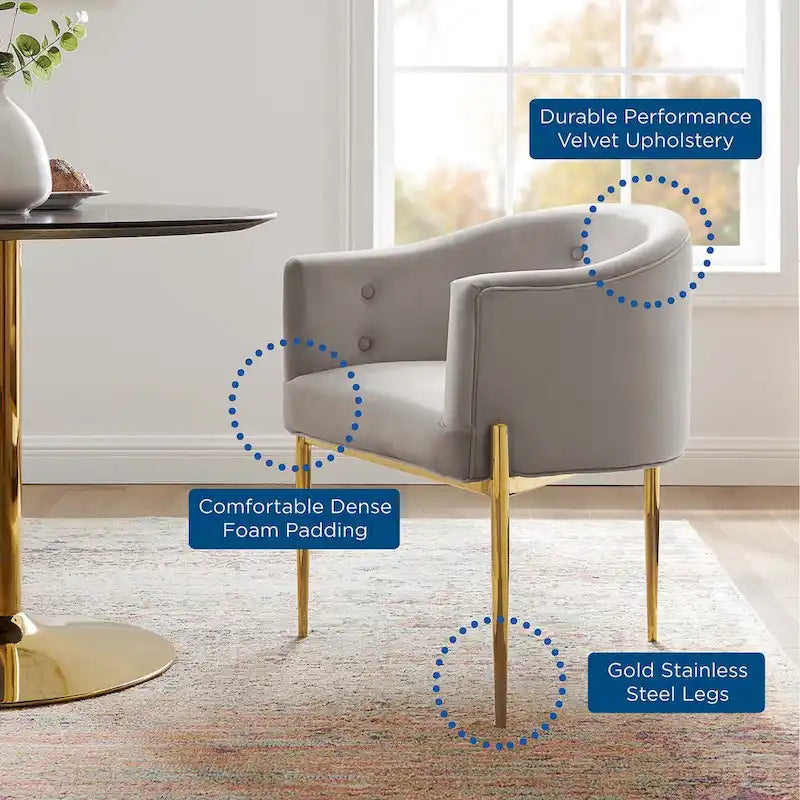 Savour getufte accentstoelen van hoogwaardig fluweel – set van 2