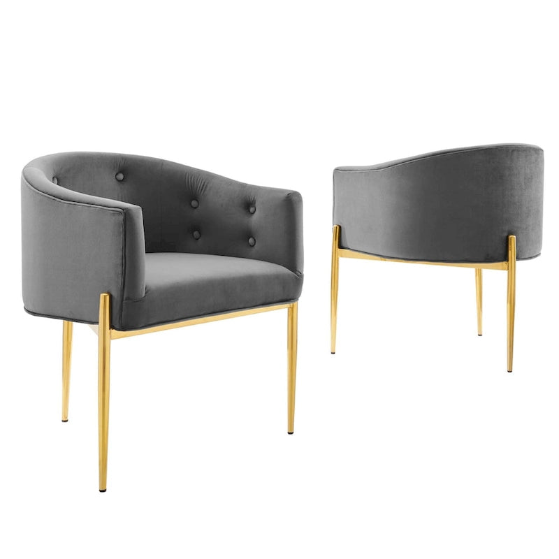 Savour getufte accentstoelen van hoogwaardig fluweel – set van 2