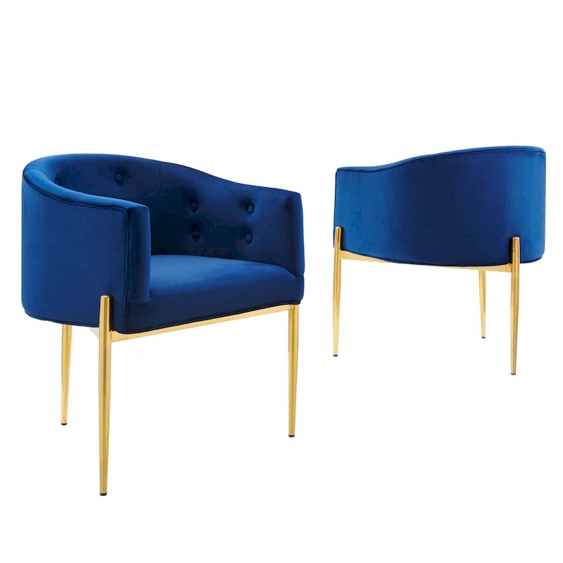 Savour getufte accentstoelen van hoogwaardig fluweel – set van 2