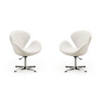 Manhattan Comfort Chrome Adjustable Swivel Chair (Set of 2)