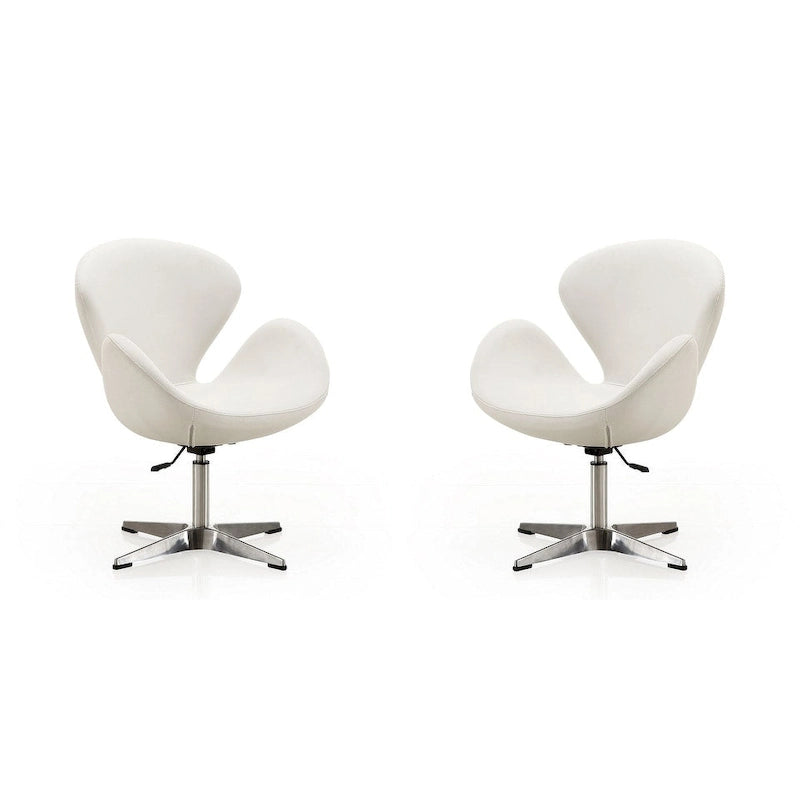 Manhattan Comfort Chrome Adjustable Swivel Chair (Set of 2)