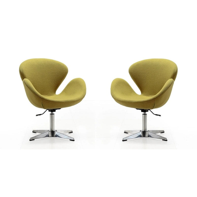 Sillón giratorio ajustable cromado Manhattan Comfort (juego de 2)