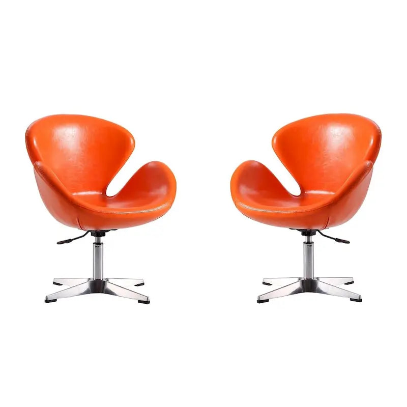 Sillón giratorio ajustable cromado Manhattan Comfort (juego de 2)