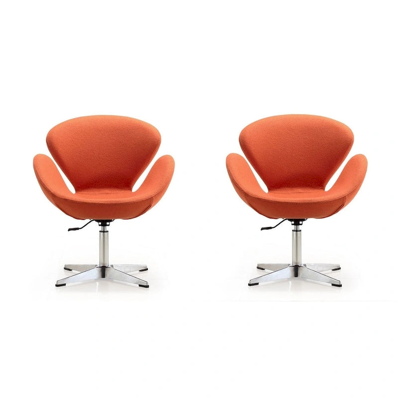 Sillón giratorio ajustable cromado Manhattan Comfort (juego de 2)