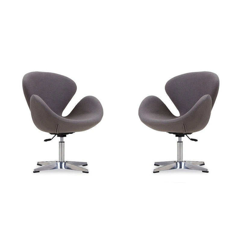 Sillón giratorio ajustable cromado Manhattan Comfort (juego de 2)