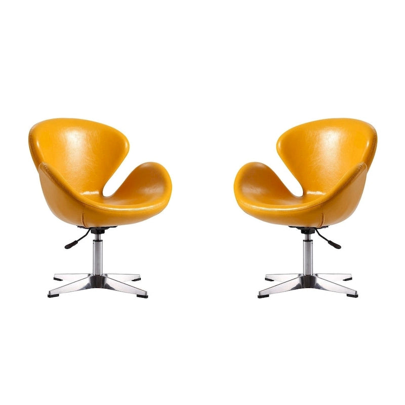 Sillón giratorio ajustable cromado Manhattan Comfort (juego de 2)