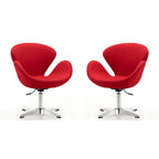 Manhattan Comfort Chrome Adjustable Swivel Chair (Set of 2)