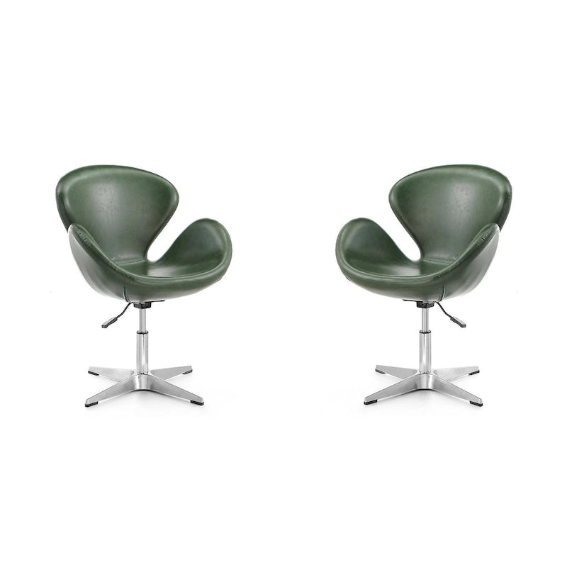 Manhattan Comfort Chrome Adjustable Swivel Chair (Set of 2)