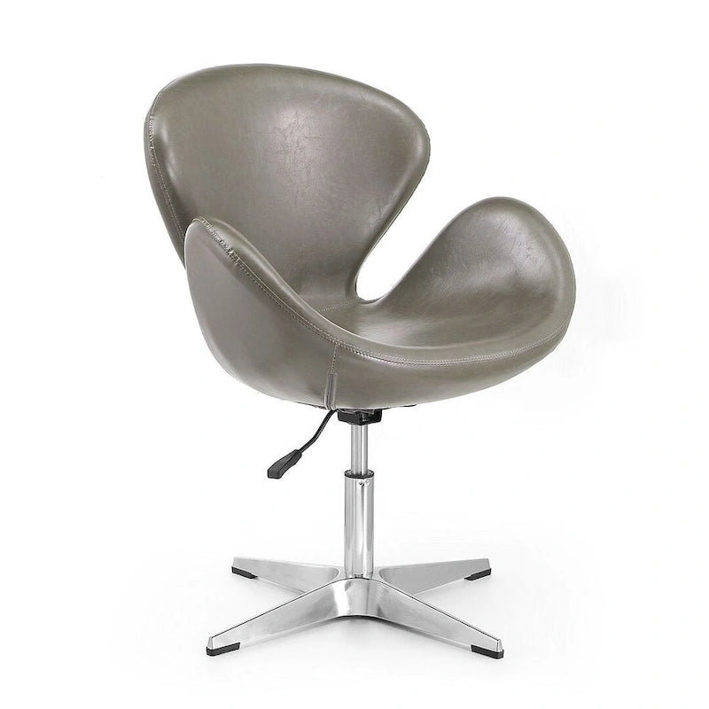 Manhattan Comfort Chrome Adjustable Swivel Chair (Set of 2)