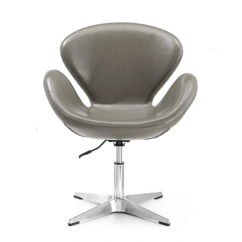 Manhattan Comfort Chrome Adjustable Swivel Chair (Set of 2)