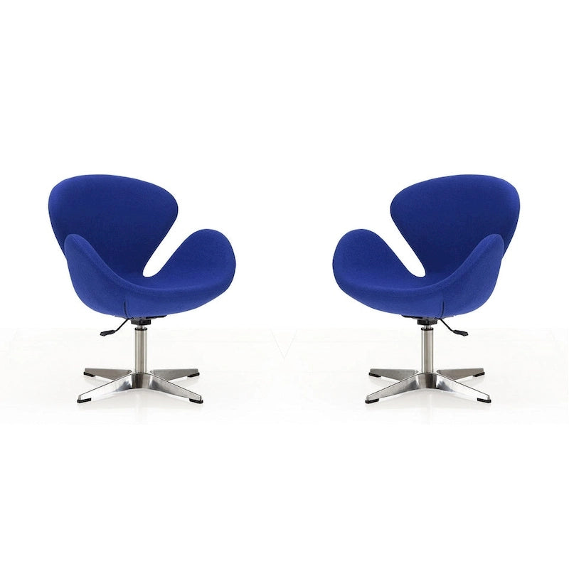 Manhattan Comfort Chrome Adjustable Swivel Chair (Set of 2)