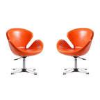 Manhattan Comfort Chrome Adjustable Swivel Chair (Set of 2)