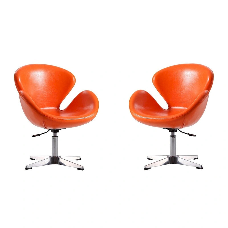 Manhattan Comfort Chrome Adjustable Swivel Chair (Set of 2)
