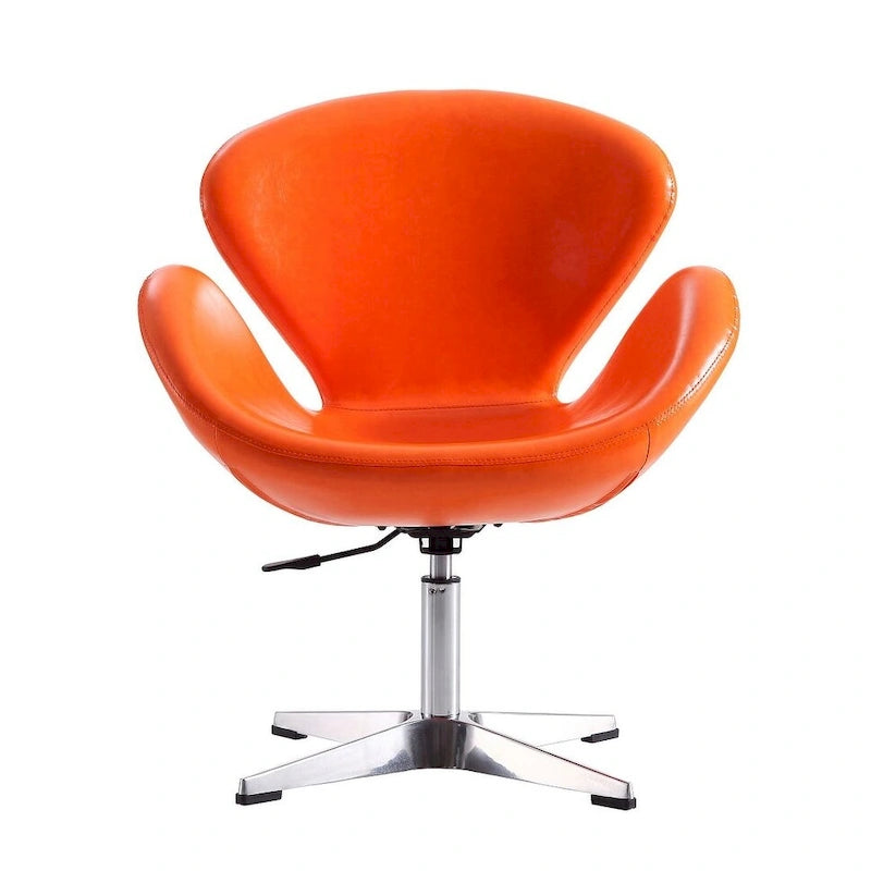 Manhattan Comfort Chrome Adjustable Swivel Chair (Set of 2)