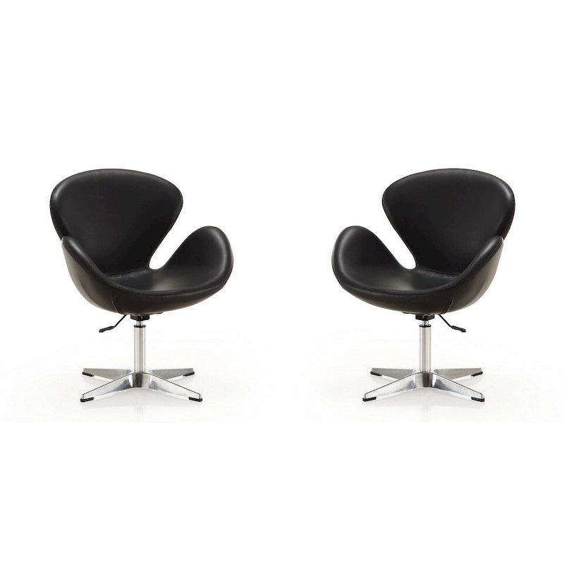 Manhattan Comfort Chrome Adjustable Swivel Chair (Set of 2)