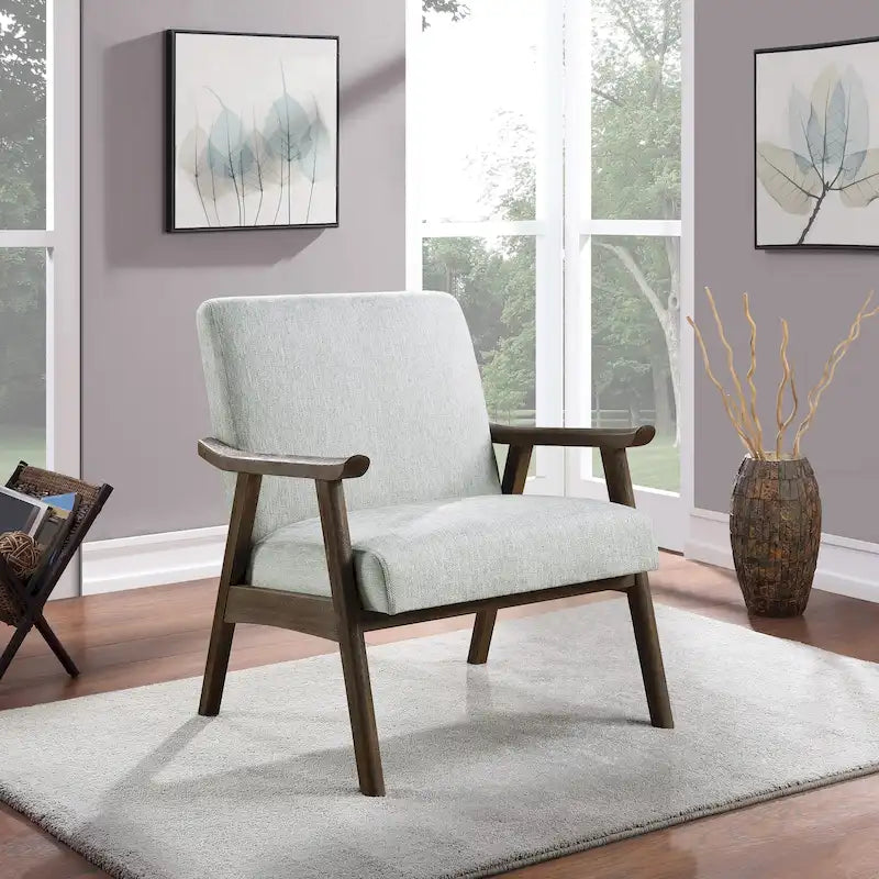 Silla tapizada de tela Weldon de estilo moderno de mediados de siglo