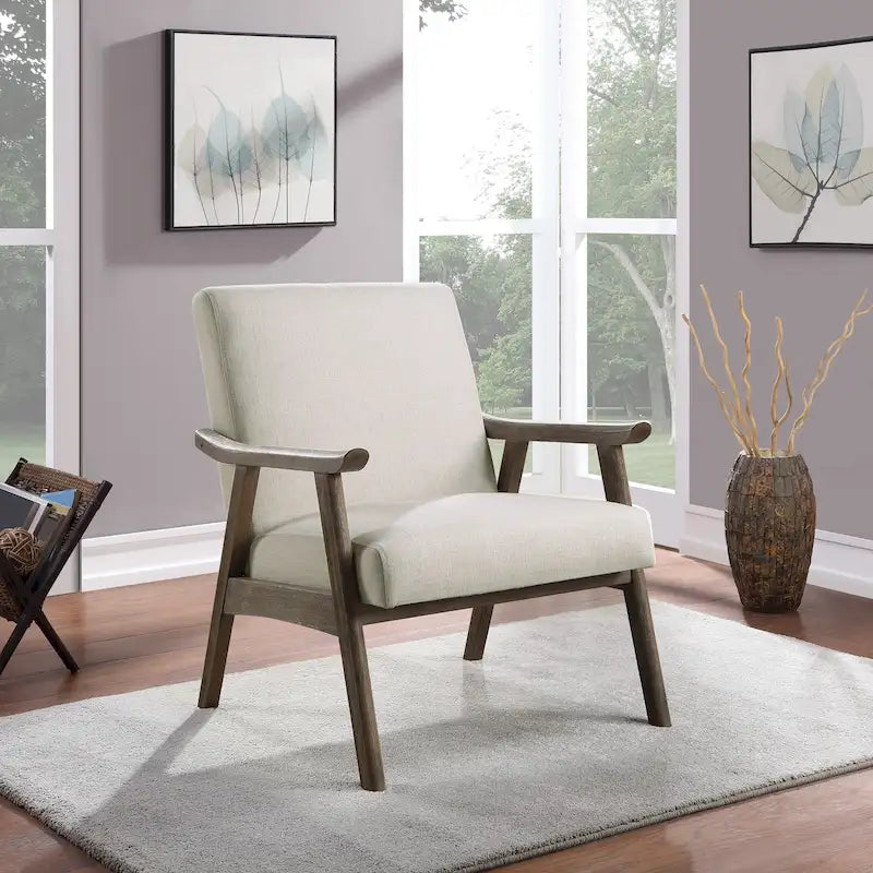 Silla tapizada de tela Weldon de estilo moderno de mediados de siglo