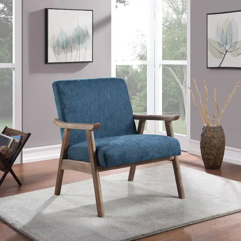 Silla tapizada de tela Weldon de estilo moderno de mediados de siglo