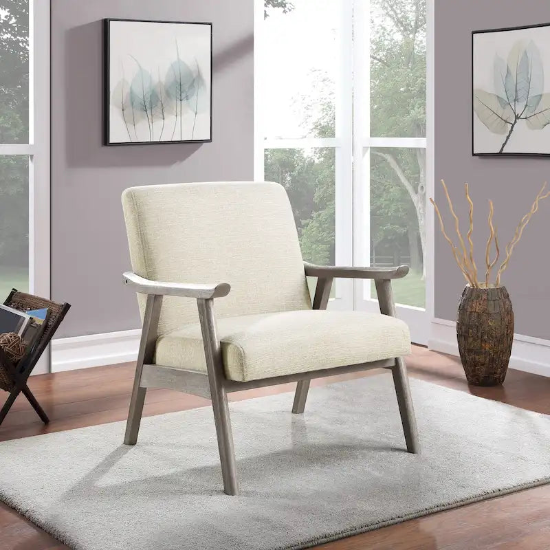 Silla tapizada de tela Weldon de estilo moderno de mediados de siglo