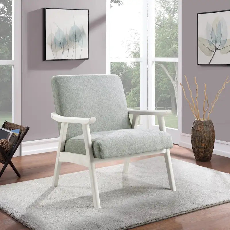 Silla tapizada de tela Weldon de estilo moderno de mediados de siglo