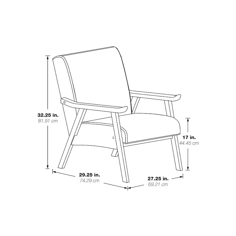Weldon századközepi stílusú, szövettel kárpitozott fotel