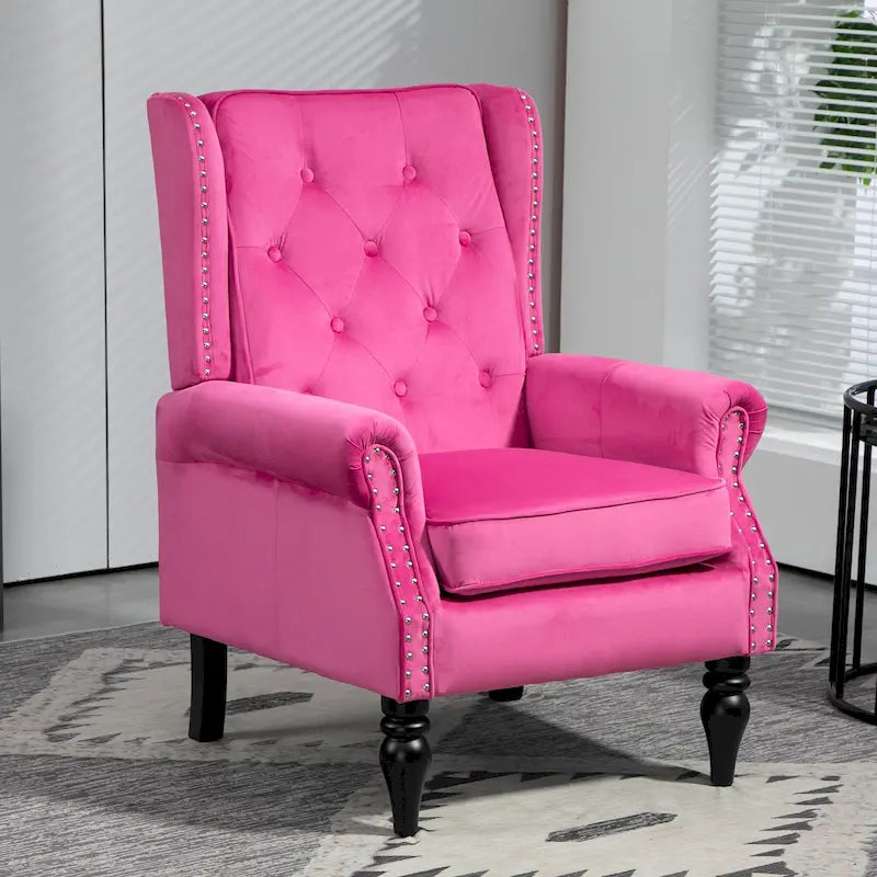 Sillón con brazos de estilo moderno de mediados de siglo, tapizado de terciopelo y cuero, con estructura de madera capitoné