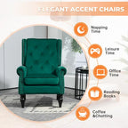 Gepolsterter Mid-Century-Armlehnensessel mit gesteppter Leder-/Samtoberfläche und Holzrahmen