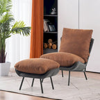 MCombo Accent Chair with Ottoman, Leathaire Fabric LW951