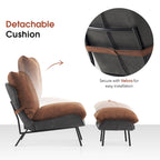 MCombo Accent Chair with Ottoman, Leathaire Fabric LW951