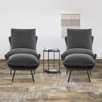 MCombo Accent Chair with Ottoman, Leathaire Fabric LW951