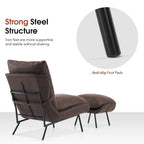 MCombo Accent Chair with Ottoman, Leathaire Fabric LW951