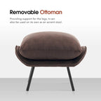 MCombo Accent Chair with Ottoman, Leathaire Fabric LW951