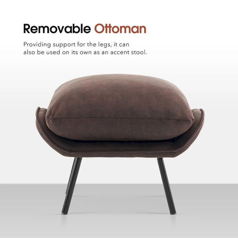 MCombo Accent Chair with Ottoman, Leathaire Fabric LW951