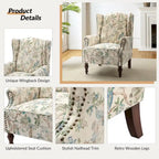 Gott Traditional Wingback Armchair with Solid Wood Legs by HULALA HOME
