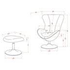Cher modernes 2-teiliges Akzentstuhl- und Hocker-Set aus Stoff von Furniture of America