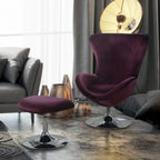Cher modernes 2-teiliges Akzentstuhl- und Hocker-Set aus Stoff von Furniture of America