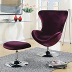 Cher modernes 2-teiliges Akzentstuhl- und Hocker-Set aus Stoff von Furniture of America