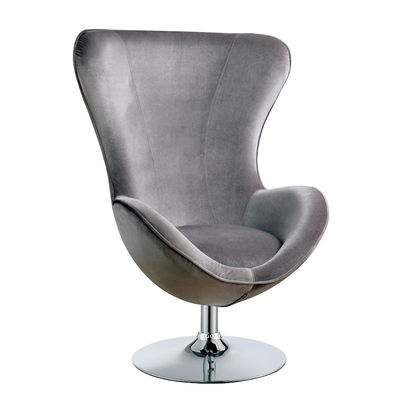 Cher modernes 2-teiliges Akzentstuhl- und Hocker-Set aus Stoff von Furniture of America