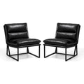 Glitzhome, 2er-Set moderner ergonomischer armloser PU-Akzentsessel, 30.25 H