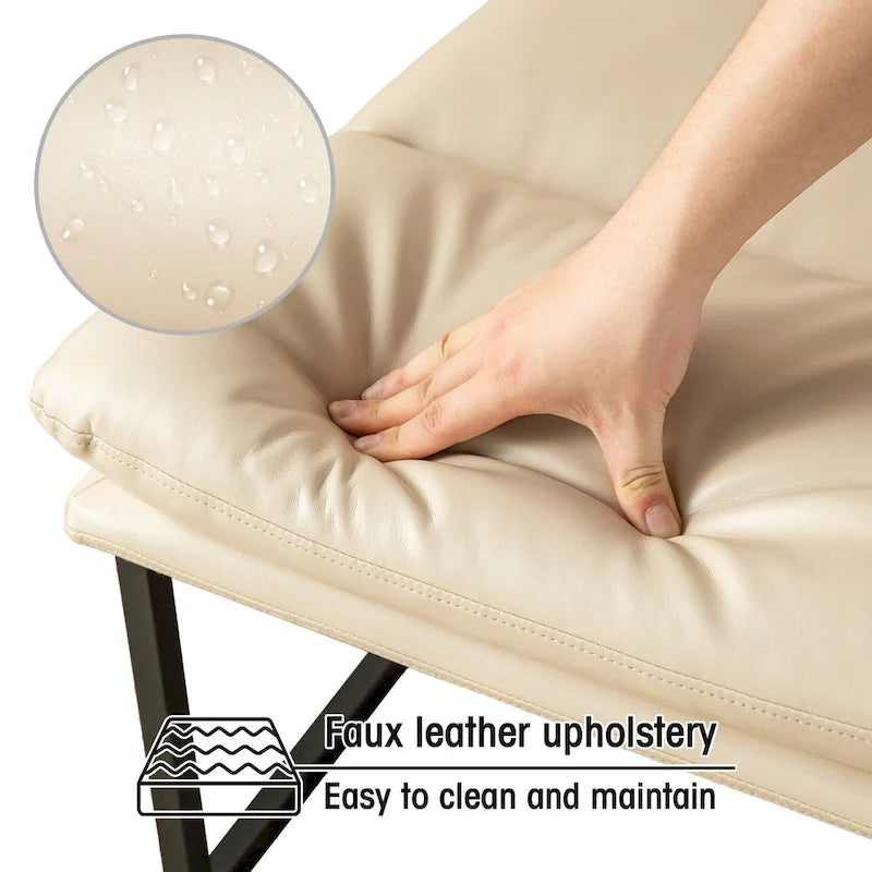 Glitzhome, 2er-Set moderner ergonomischer armloser PU-Akzentsessel, 30.25 H