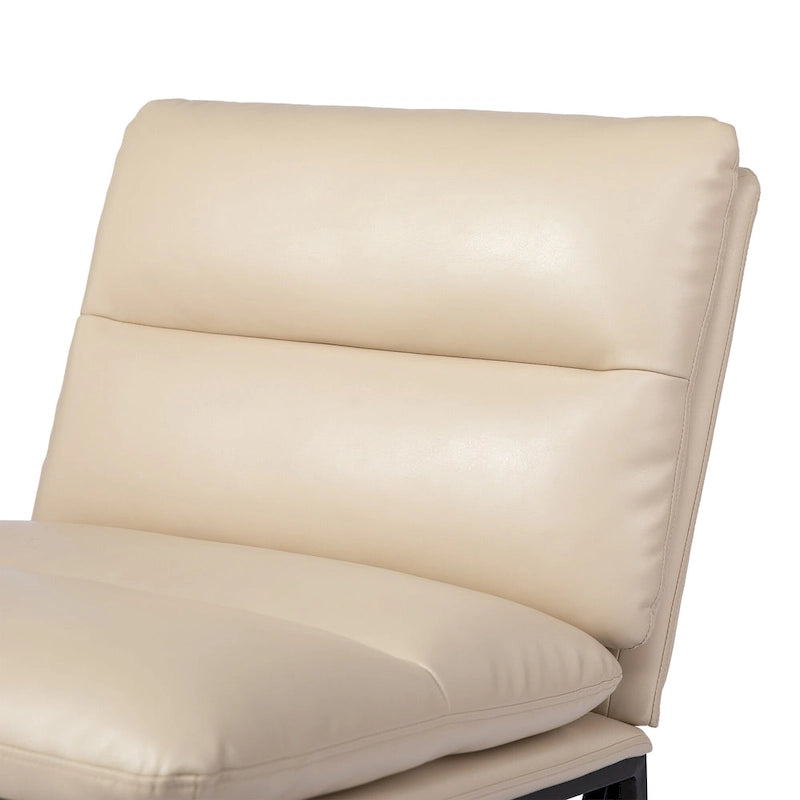 Glitzhome, 2er-Set moderner ergonomischer armloser PU-Akzentsessel, 30.25 H
