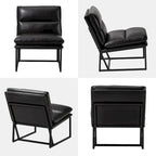 Glitzhome, 2er-Set moderner ergonomischer armloser PU-Akzentsessel, 30.25 H