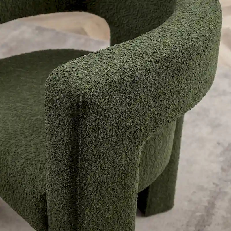 KINWELL 28 Zoll breiter, gepolsterter Bouclé-Sessel mit quadratischen Armlehnen (2er-Set)