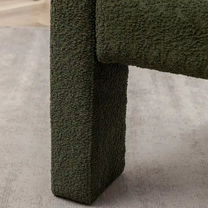 KINWELL 28 Zoll breiter, gepolsterter Bouclé-Sessel mit quadratischen Armlehnen (2er-Set)