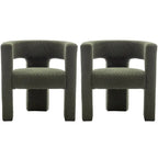 KINWELL 28 Zoll breiter, gepolsterter Bouclé-Sessel mit quadratischen Armlehnen (2er-Set)