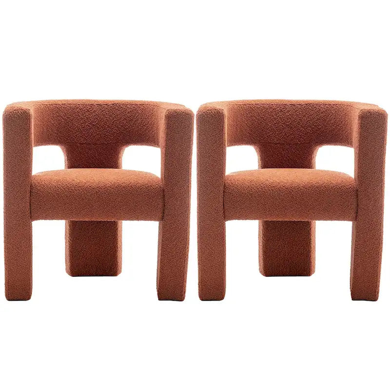 KINWELL 28 Zoll breiter, gepolsterter Bouclé-Sessel mit quadratischen Armlehnen (2er-Set)