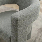 KINWELL 28 Zoll breiter, gepolsterter Bouclé-Sessel mit quadratischen Armlehnen (2er-Set)