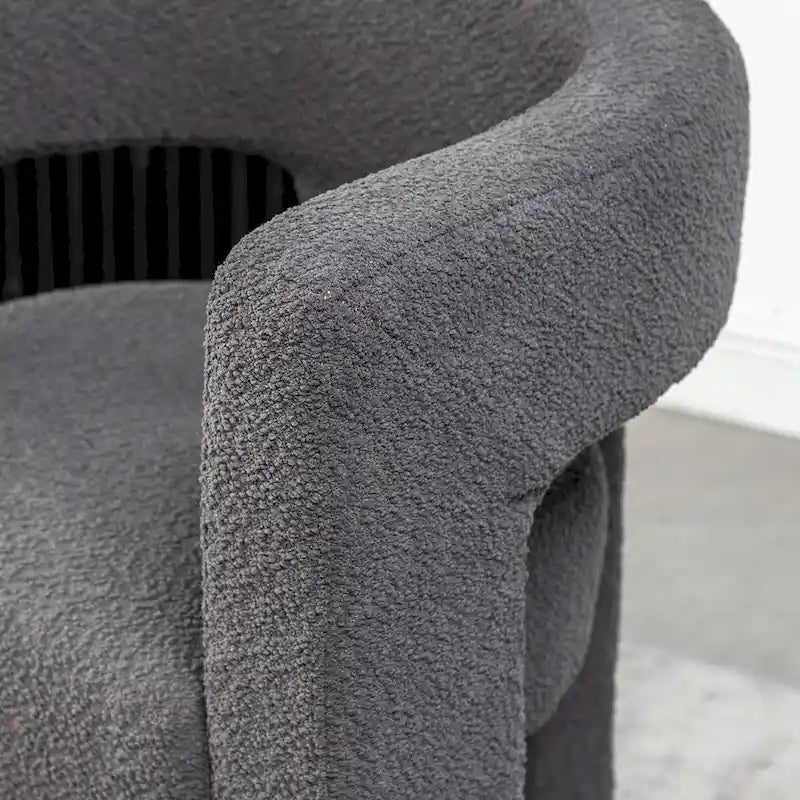 KINWELL 28 Zoll breiter, gepolsterter Bouclé-Sessel mit quadratischen Armlehnen (2er-Set)