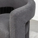 KINWELL 28 Zoll breiter, gepolsterter Bouclé-Sessel mit quadratischen Armlehnen (2er-Set)