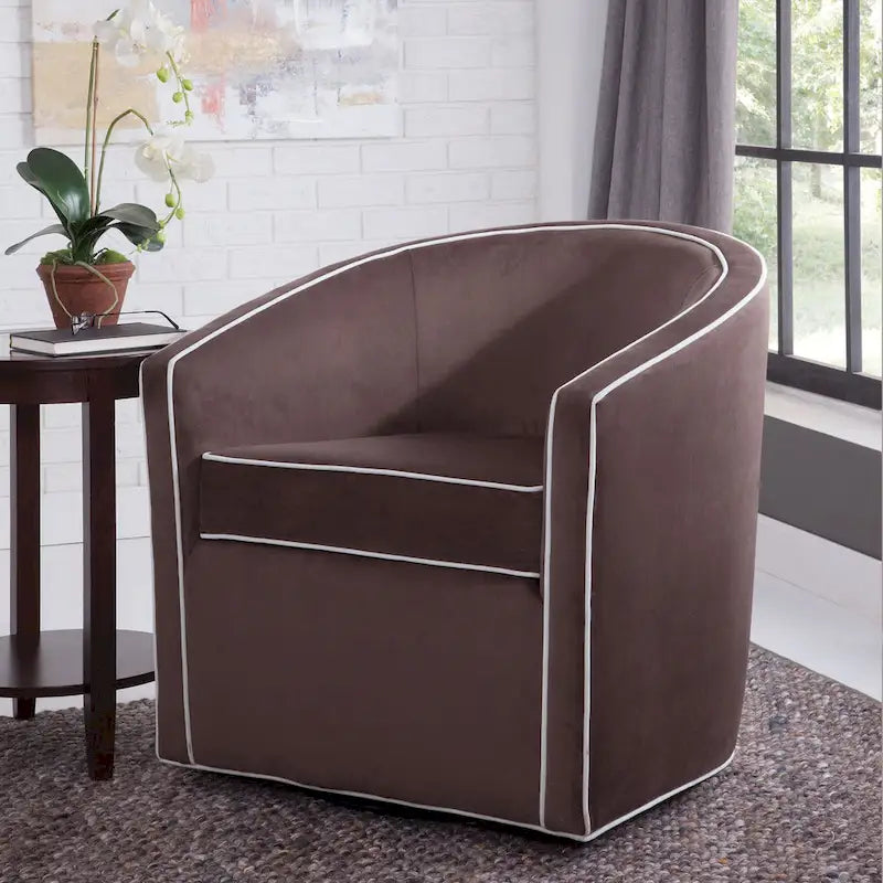 Kenton Barrel Style Swivel Chair by Greyson Living